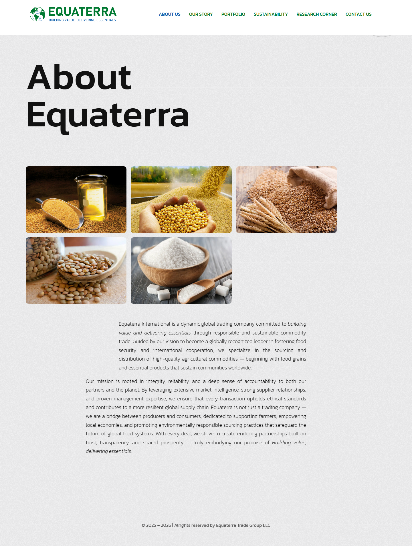 Equaterra International homepage screenshot in CodeinGuru portfolio